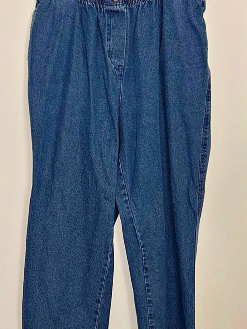 Woman Within Pull-On Elastic Waist Straight-Leg Denim Jeans